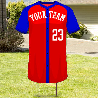 23″ Tall Baseball Team Jersey Yard Signs – 1 Sided